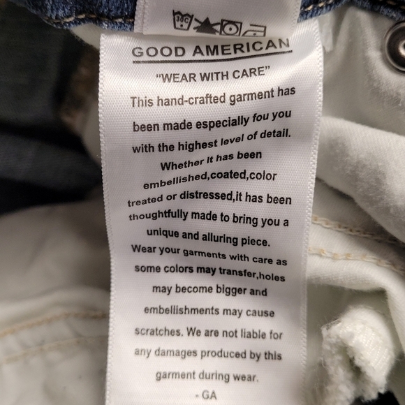 GOOD AMERICAN Good Legs High Waist Distressed Crop Skinny Jeans Size 6 / 29 - Picture 10 of 14